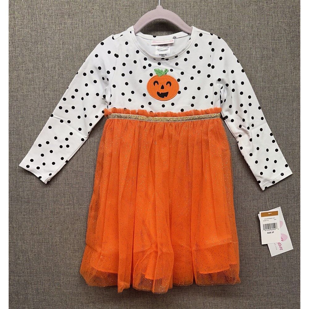 NEW BNWT Bonnie‎ Jean/Bonnie Baby Halloween Outfit Playful Pumpkin Size 3T